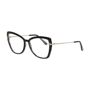 Tom Ford Eyeglasses FT5882-B 005 Black/Gold Clear Blue Light Block 55mm